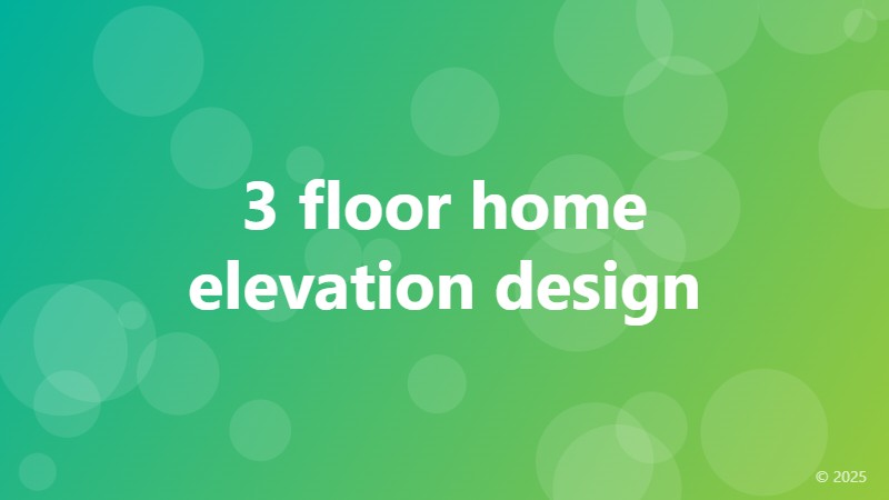 3 floor home elevation design