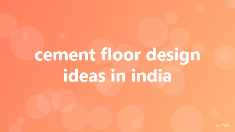 cement floor design ideas in india