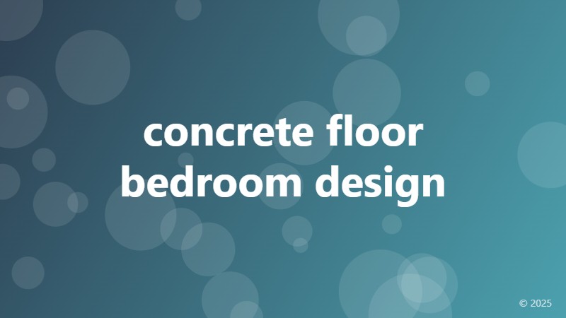 concrete floor bedroom design
