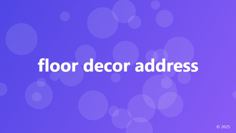 floor decor address