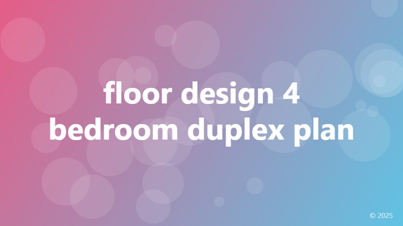 floor design 4 bedroom duplex plan