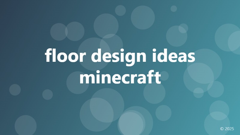 floor design ideas minecraft