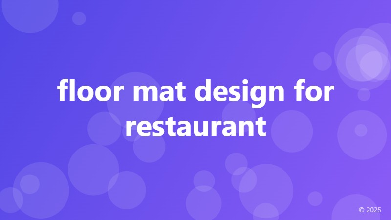 floor mat design for restaurant