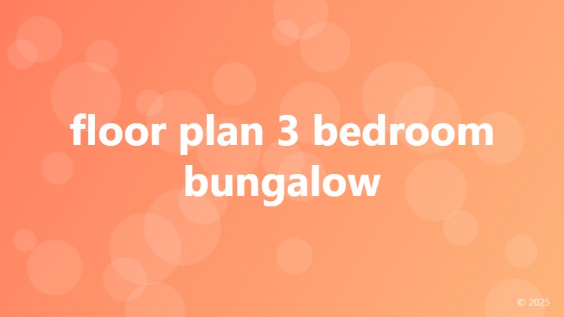 floor plan 3 bedroom bungalow