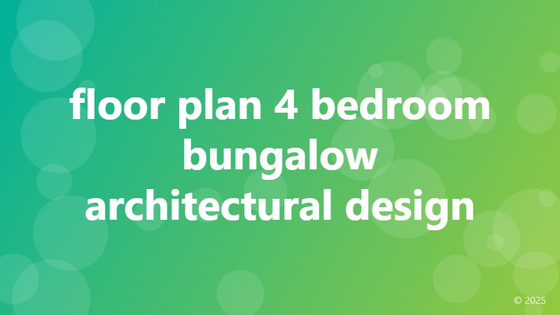 floor plan 4 bedroom bungalow architectural design