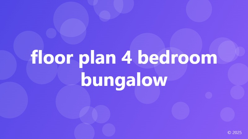 floor plan 4 bedroom bungalow