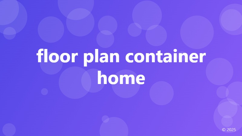 floor plan container home