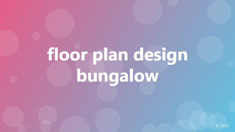 floor plan design bungalow