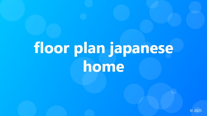 floor plan japanese home