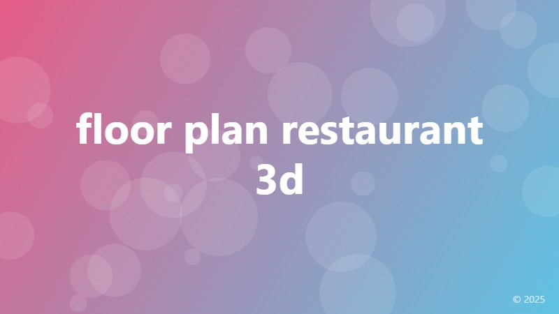 floor plan restaurant 3d