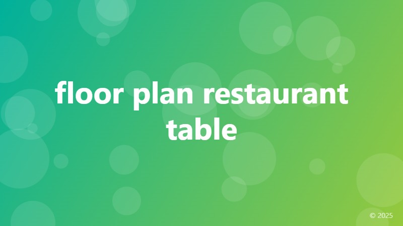 floor plan restaurant table