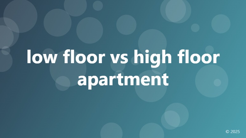 low floor vs high floor apartment
