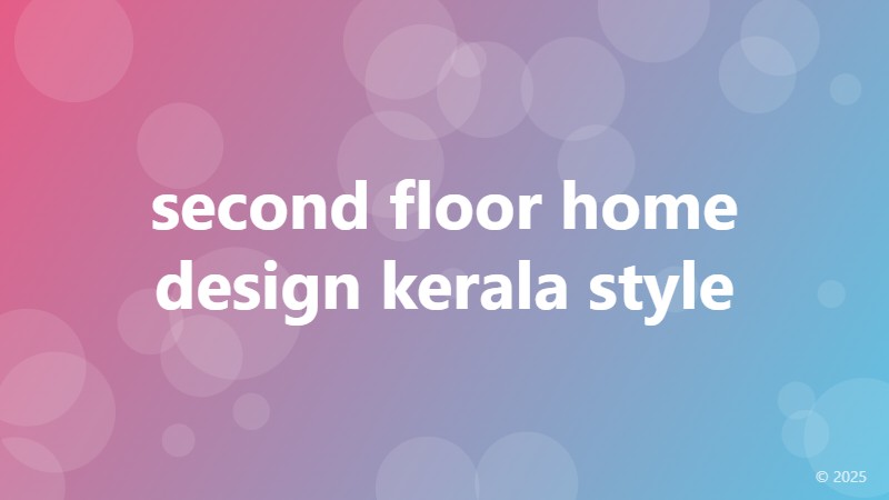 second floor home design kerala style