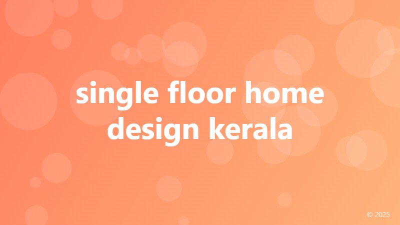 single floor home design kerala